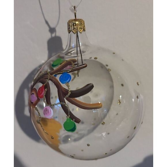 Trimsetter By Dillards Reindeer Garland Handcrafted Clear Glass Ornament Italy - Picture 2 of 7